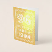 96e verjaardag - Art Deco geïnspireerde look "96" Folie Kaarten (Voorkant)