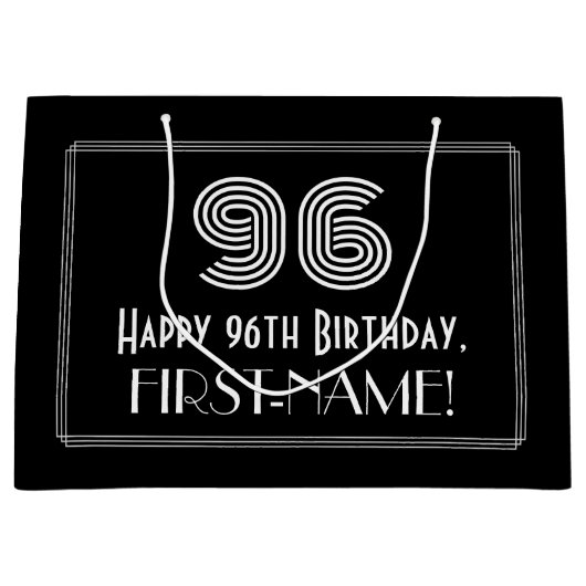 96e verjaardag — Art Deco Geïnspireerde look "96"  Groot Cadeauzakje (Voorkant)