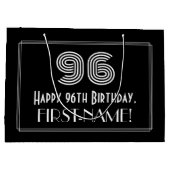 96e verjaardag — Art Deco Geïnspireerde look "96"  Groot Cadeauzakje (Achterkant)