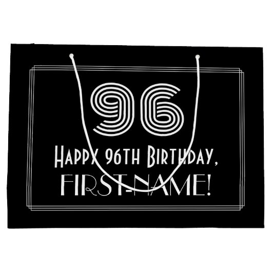 96e verjaardag — Art Deco Geïnspireerde look "96"  Groot Cadeauzakje (Achterkant)