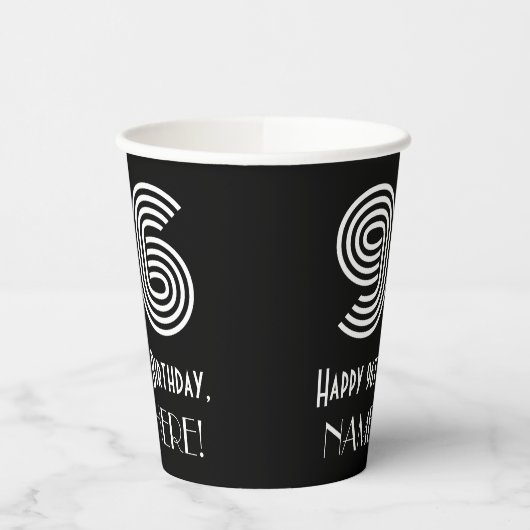 96e verjaardag — Art Deco Geïnspireerde look "96"  Papieren Bekers (Links)