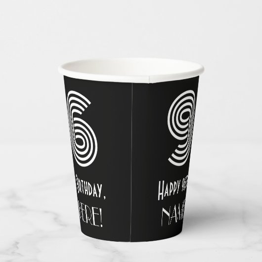 96e verjaardag — Art Deco Geïnspireerde look "96"  Papieren Bekers (Rechts)