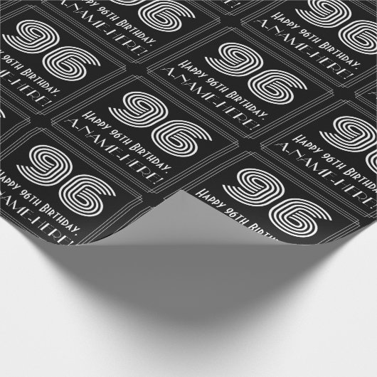 96e verjaardag: Art Deco geïnspireerde look "96" w Cadeaupapier (Hoek)