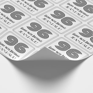 96e verjaardag: Art Deco geïnspireerde stijl "96"  Cadeaupapier