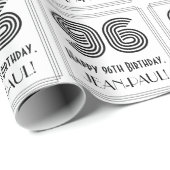 96e verjaardag: Art Deco geïnspireerde stijl "96"  Cadeaupapier (Rol Hoek)