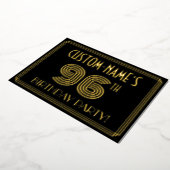 96e verjaardag — Art Deco Style "96" + Naam Folie Uitnodiging (Gedraaid)