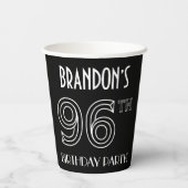 96e verjaardag: Art Deco Style + aangepaste naam Papieren Bekers (Achterkant)