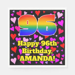 96e verjaardag: Beeldende harten Patroon, Regenboo Servet