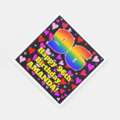 96e verjaardag: Beeldende harten Patroon, Regenboo Servet (Hoek)