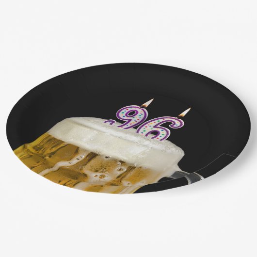 96e verjaardag bier op zwart Bord (Gekanteld)