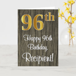 96e verjaardag: Elegant Faux Gold Kijk #, Faux Woo Kaart