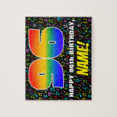 96e verjaardag — Fun, Colorful Music Symbols & "96 Legpuzzel (Verticaal)