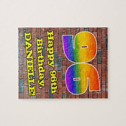 96e verjaardag: Fun Graffiti-geïnspireerde regenbo Legpuzzel (Horizontaal)