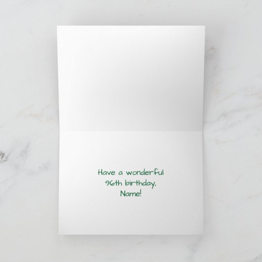 96e verjaardag: Fun, kleurrijk gevuurwerk Kaart (Binnen)