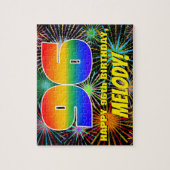 96e verjaardag: Fun, kleurrijk gevuurwerk Legpuzzel (Verticaal)