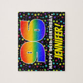 96e verjaardag — Fun, kleurrijk Star Field Pattern Legpuzzel (Verticaal)