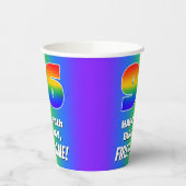 96e verjaardag: kleurrijk, vun regenboogpatroon #  papieren bekers (Links)