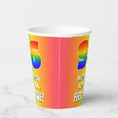 96e verjaardag: kleurrijk, vun regenboogpatroon #  papieren bekers (Rechts)