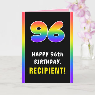 96e verjaardag: kleurrijke regenboog # 96, aangepa kaart