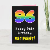 96e verjaardag: kleurrijke regenboog # 96, aangepa kaart (Voorkant)