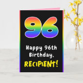96e verjaardag: kleurrijke regenboog # 96, aangepa kaart (Gele Bloem)