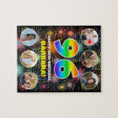 96e Verjaardag: Leuk regenboog #, Aangepaste naam Legpuzzel (Horizontaal)