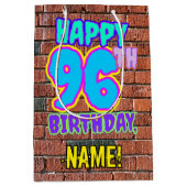 96e verjaardag: Leuk, Urban Graffiti geïnspireerd  Medium Cadeauzakje (Voorkant)