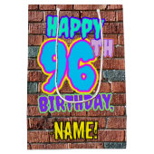 96e verjaardag: Leuk, Urban Graffiti geïnspireerd  Medium Cadeauzakje (Achterkant)