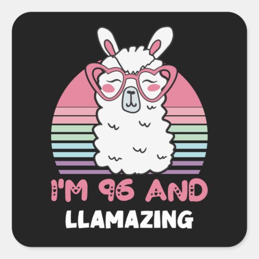96e verjaardag Llamazing Llama 96-jarige verjaarda Vierkante Sticker (Voorkant)
