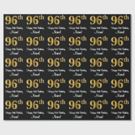 96e verjaardag: Luxurieuze Faux Gold-look # Cadeaupapier