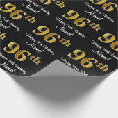 96e verjaardag: Luxurieuze Faux Gold-look # Cadeaupapier (Hoek)