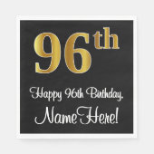 96e verjaardag ~ Luxurieuze Faux Gold-look # Servet (Voorkant)