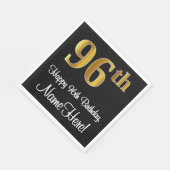 96e verjaardag ~ Luxurieuze Faux Gold-look # Servet (Hoek)