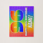 96e verjaardag — Meerkleurig regenboogpatroon "96" Legpuzzel (Verticaal)
