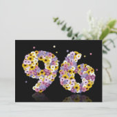 96e verjaardag, met bloembranen kaart (Staand voorkant)