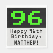 96e verjaardag - Nerdy / Geeky Style "96" & naam