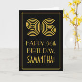 96e verjaardag: Op Art Deco geïnspireerde look "96 Kaart (Gele Bloem)