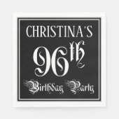 96e verjaardag Partij — Fancy Manuscript + de Naam Servet (Voorkant)