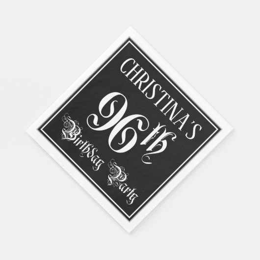 96e verjaardag Partij — Fancy Manuscript + de Naam Servet (Hoek)