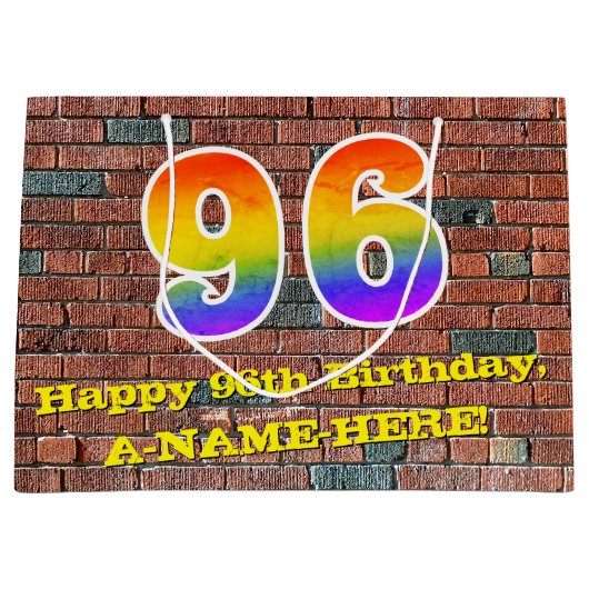 96e verjaardag: Plezier, op graffiti geïnspireerde Groot Cadeauzakje (Voorkant)