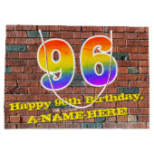 96e verjaardag: Plezier, op graffiti geïnspireerde Groot Cadeauzakje (Achterkant)