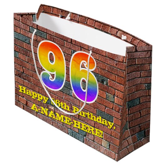 96e verjaardag: Plezier, op graffiti geïnspireerde Groot Cadeauzakje (Achterkant Gekanteld)