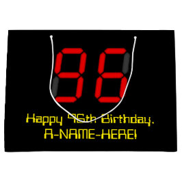 96e verjaardag: Red Digital Clock Style "96" + naa Groot Cadeauzakje