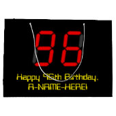 96e verjaardag: Red Digital Clock Style "96" + naa Groot Cadeauzakje (Achterkant)
