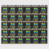 96e verjaardag: Regenboog "96"; Aangepaste Foto's  Cadeaupapier (Vlak)