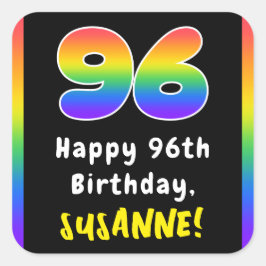 96e verjaardag: Regenboogspectrum # 96, Aangepaste Vierkante Sticker