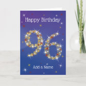 96e verjaardag - Star Numbers - blauw - leeftijd 9 Kaart (Voorkant)