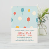 96e verjaardag uitnodigingen Ballonnen Modern (Staand voorkant)