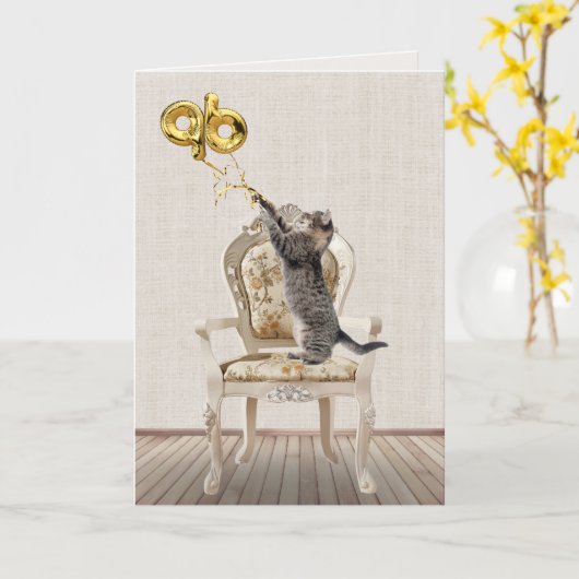 96e verjaardag van de ballonnen en de kat van de t kaart (Gele Bloem)