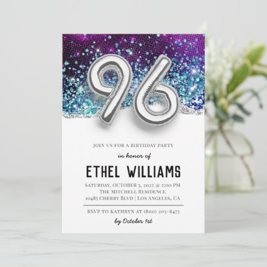 96e verjaardag van de uitnodiging (Staand voorkant)